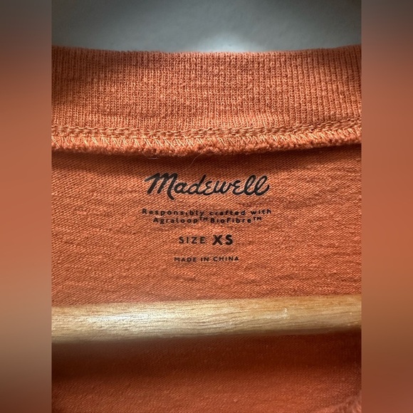 MADEWELL Women's Orange (Re)sourced BioFibre™ Seamed Tee XS. #NB525 $42 - Picture 2 of 5